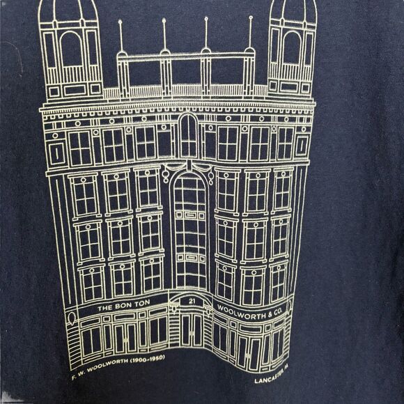 Hanes Navy Blue Woolworth Bon-Ton T-Shirt Men’s XL Lancaster, PA Collectors - Picture 4 of 4